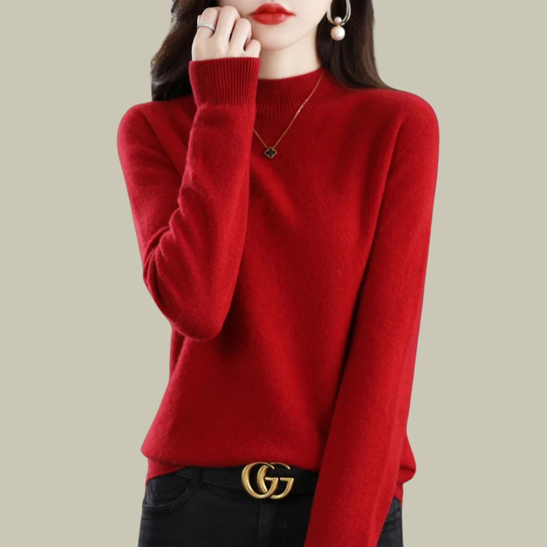 Women’s High Neck Slim Fit Merino Wool Sweaters