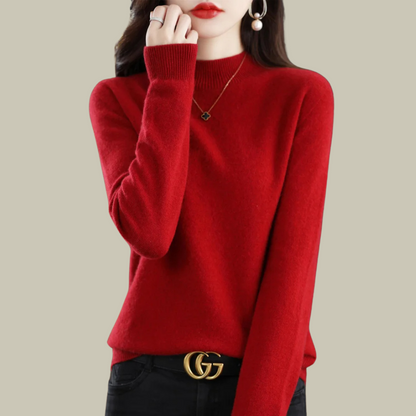 Women’s High Neck Slim Fit Merino Wool Sweaters