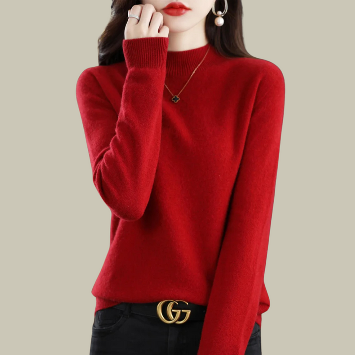 Women’s High Neck Slim Fit Merino Wool Sweaters