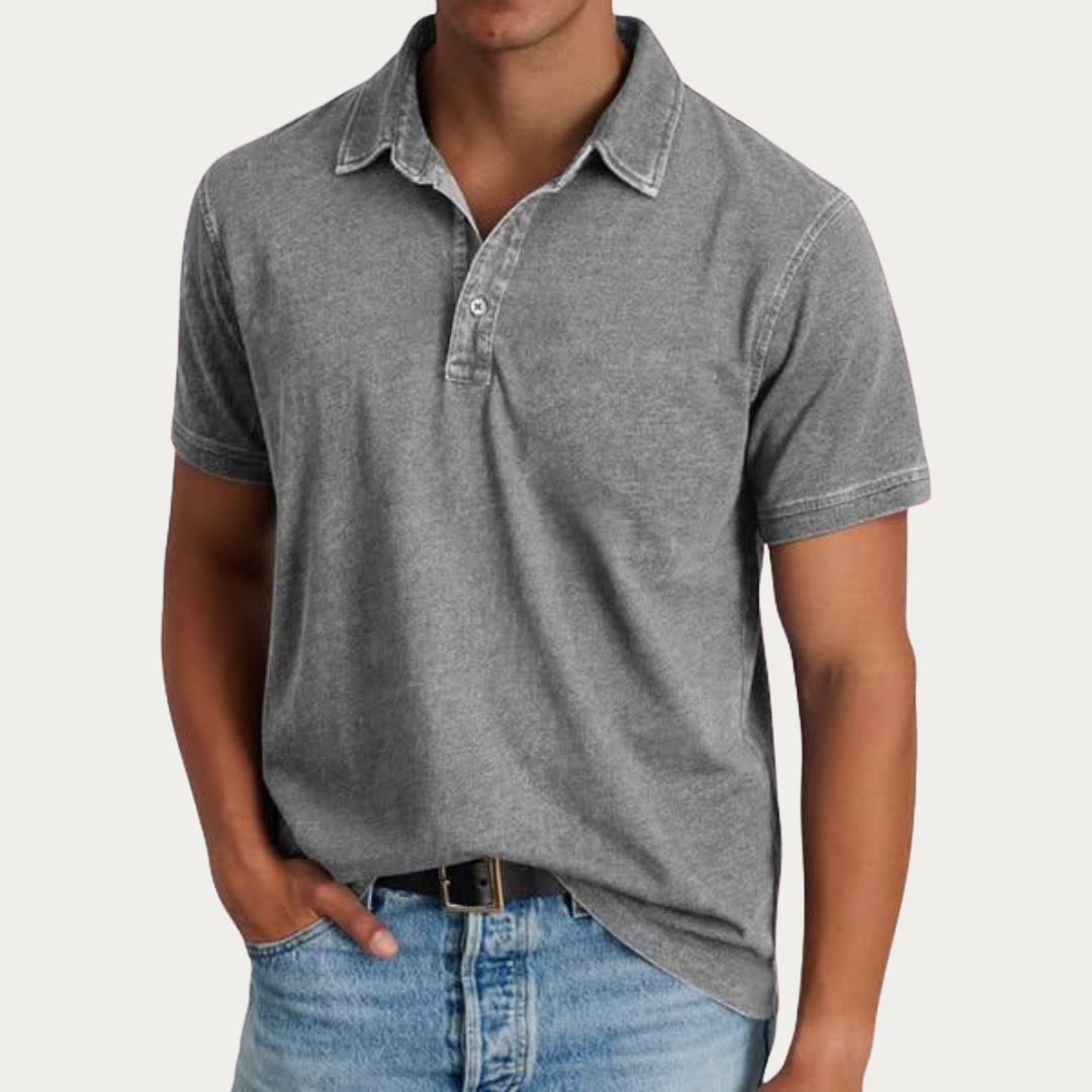 Classic Washed Casual Polo Shirt