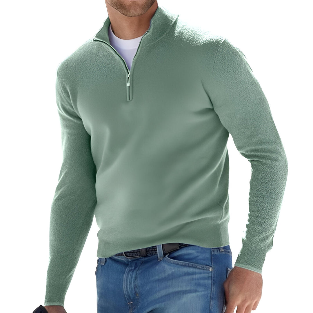 Suéter con media cremallera para hombre