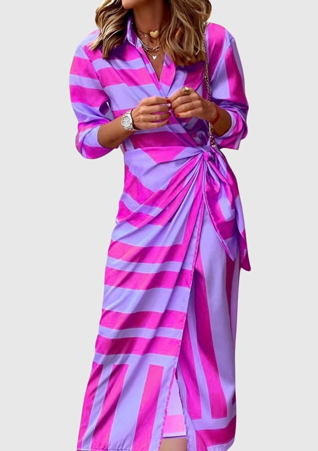 Everly | Elegante vestido cruzado con estampado
