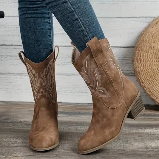 Women’s Trendy Block Heel Cowboy Boots