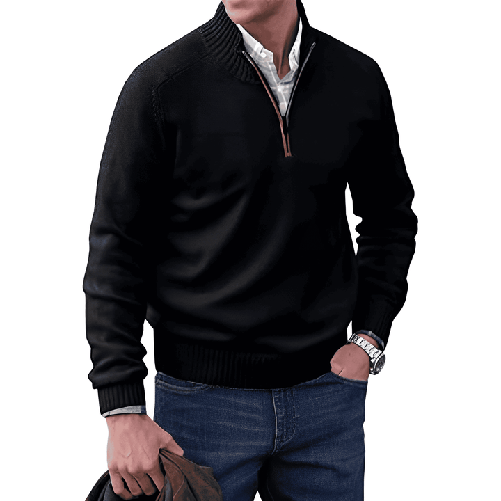 Men’s Knitted Half-Zip Pullover Jumper