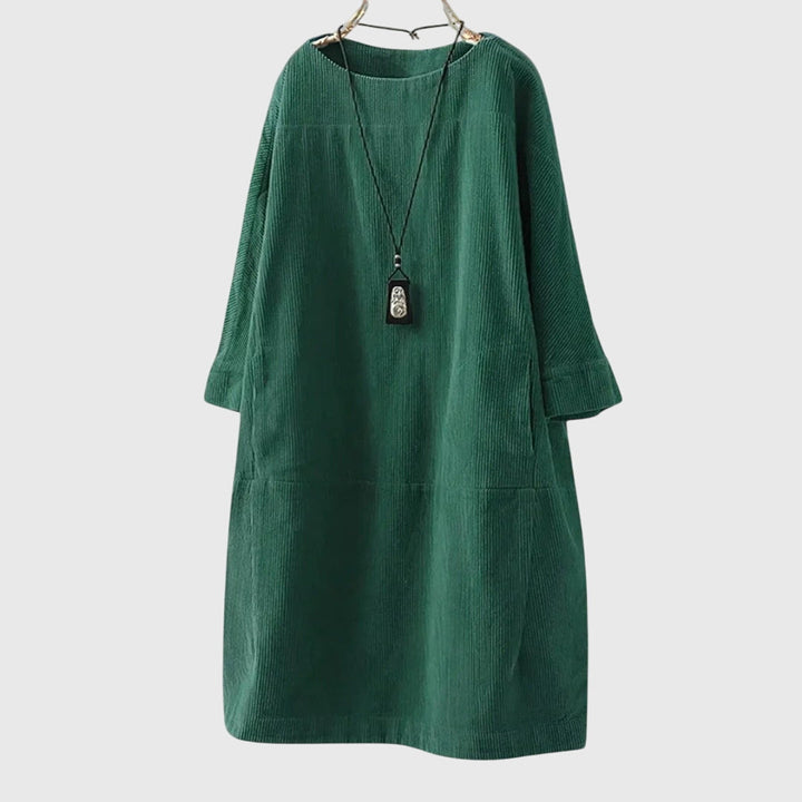 Vestido midi de pana relajado