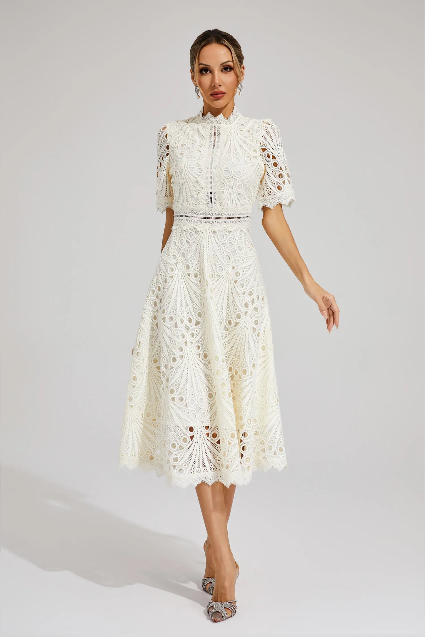 Women’s Chic Lace Midi Dress