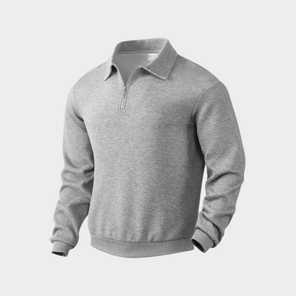 Men’s Casual Textured Design Half Zip Sweater