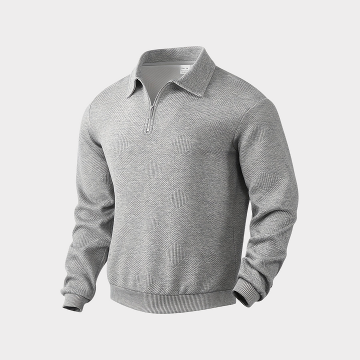 Men’s Casual Textured Design Half Zip Sweater