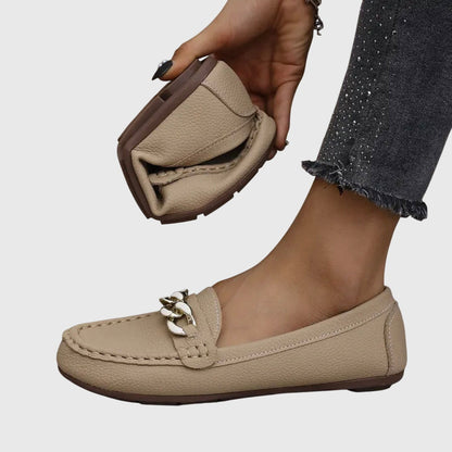 Gold Chain Comfort Slip-On Loafers
