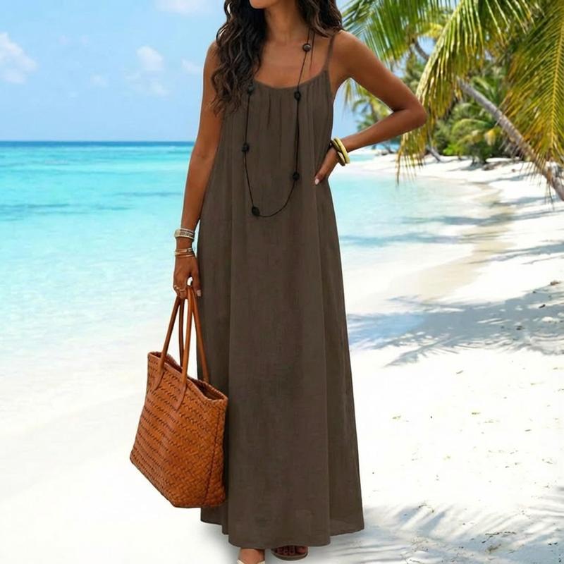 Women's Solid Color Cami Lounge Dress