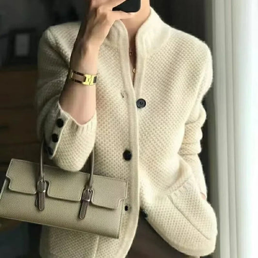 Women’s Cozy Open Pocket Knit Button Cardigan