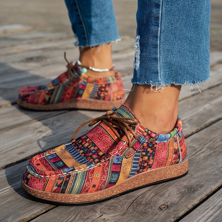 Zapatos retro coloridos para mujer
