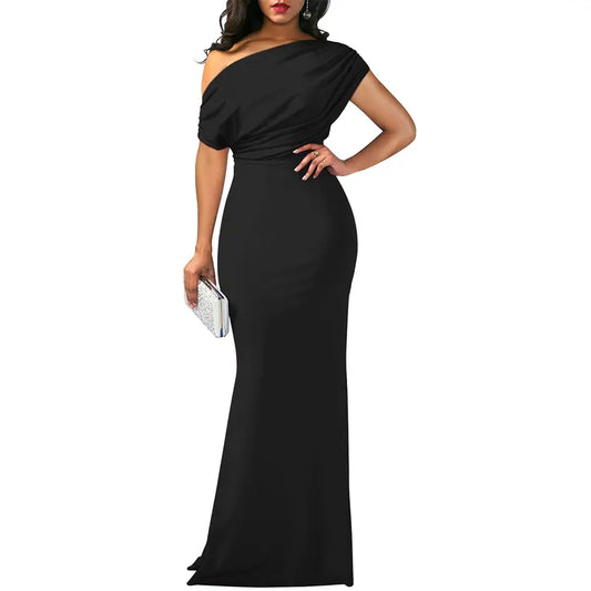 Elegant Off-Shoulder Bodycon Evening Gown