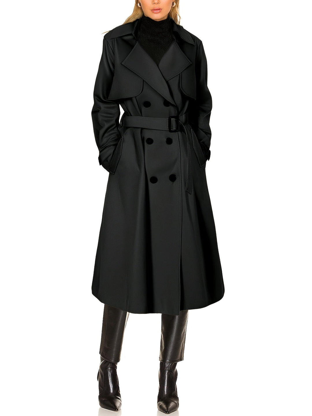 Women’s Elegant Longline Office Trench Coat