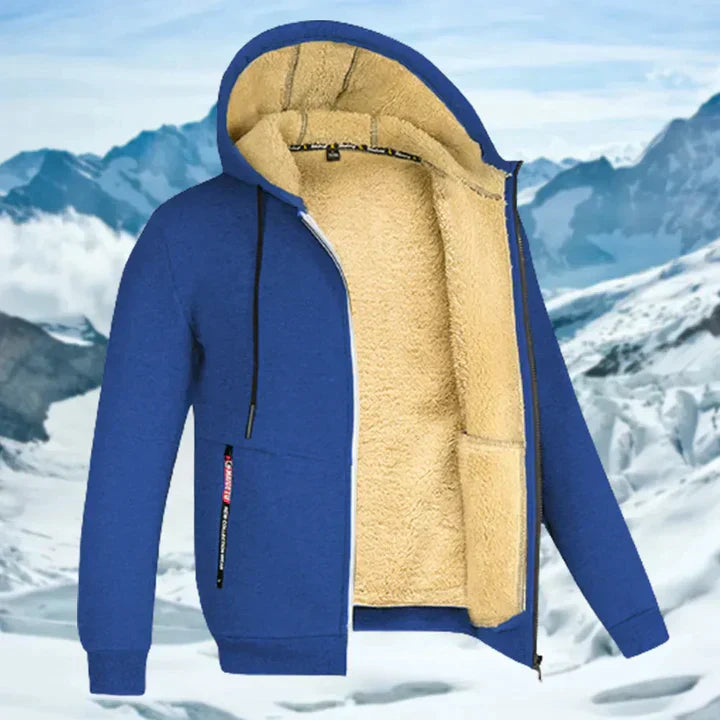 Men's Winter Jacket with Hood and Fleece