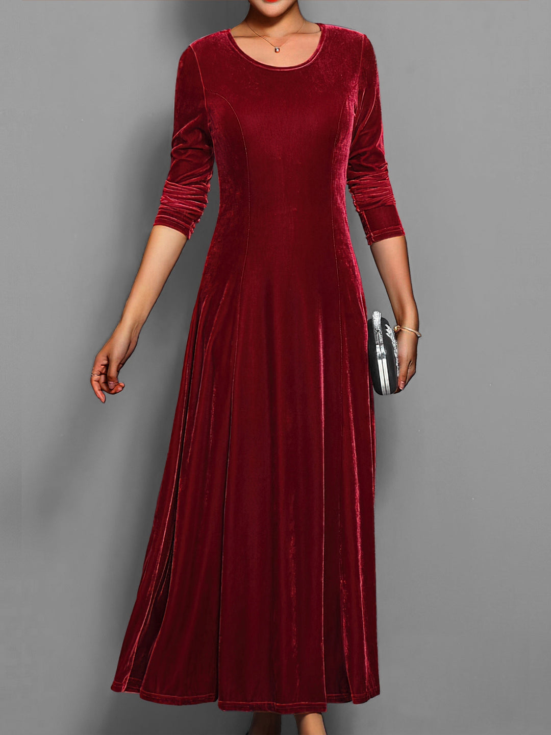 Vestido de fiesta formal de manga larga para mujer