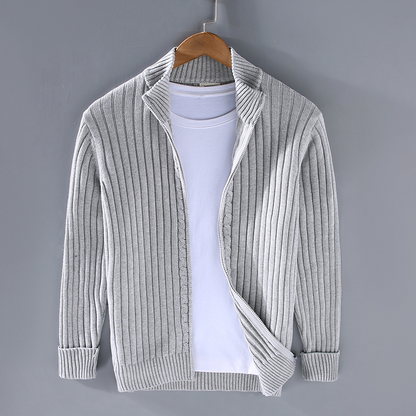 Men’s Warm Knitted Zip Jacket Winter Cardigan
