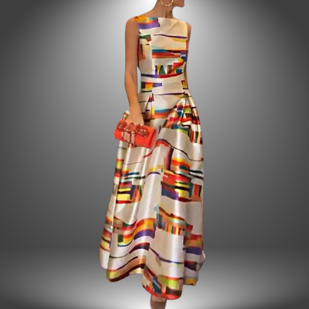 Women’s Stylish Colorblock Maxi Dress