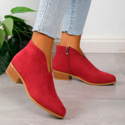 Women’s Leopard Print Ankle Boots with Zipper