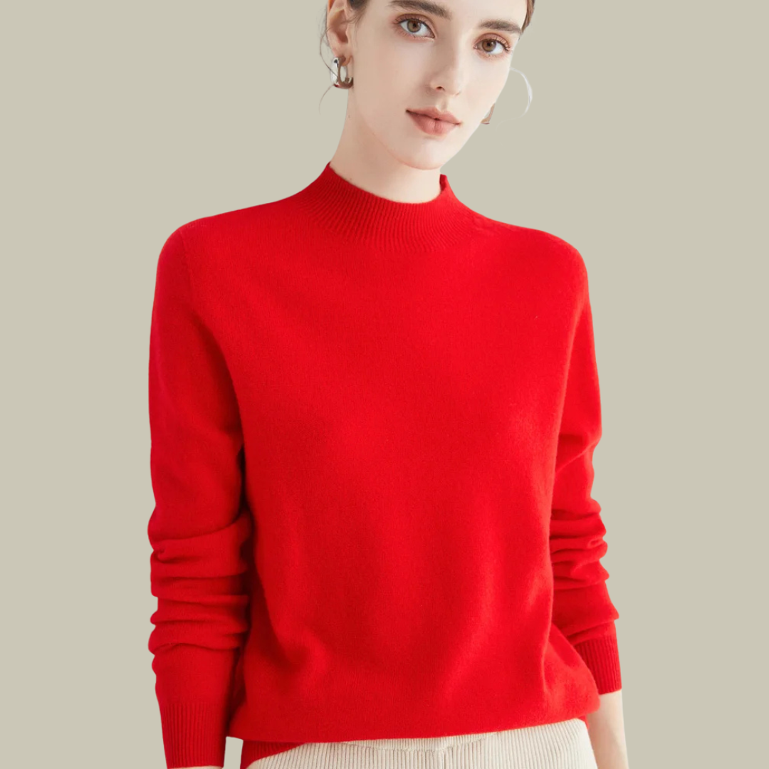 Women’s High Neck Slim Fit Merino Wool Sweaters
