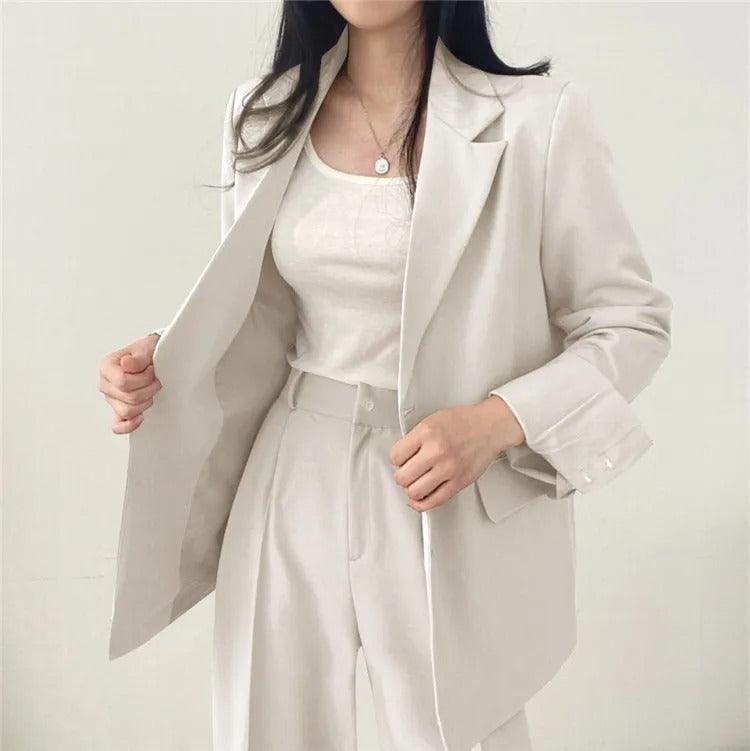 Tailored Long Blazer Pants Set