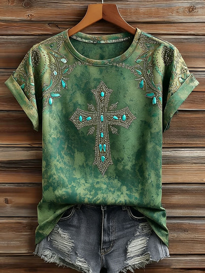 Women's Casual Retro Western-Style Faith T-Shirt