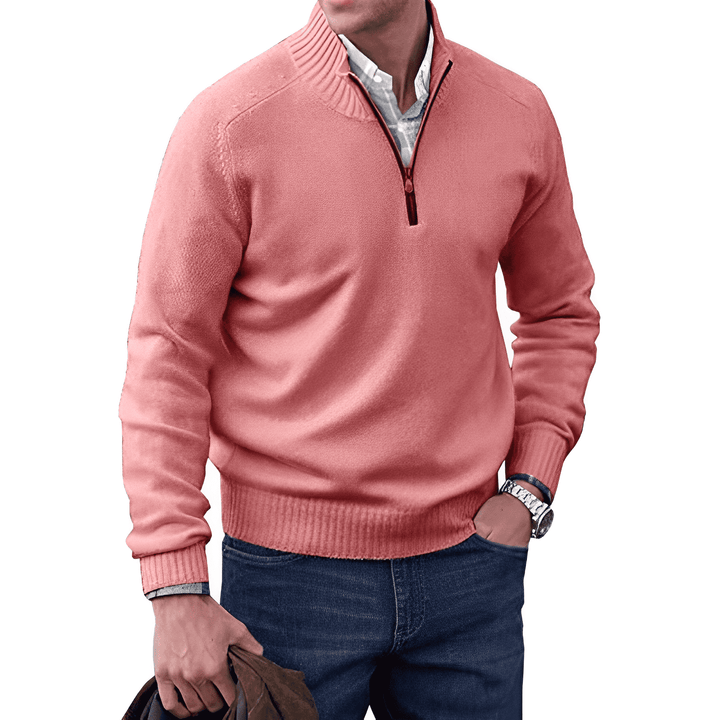 Men’s Knitted Half-Zip Pullover Jumper