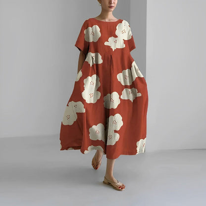 Vestido Midi Floral de Estilo Relajado para Mujer