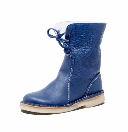 Women's Casual Leather Mid-Calf Boots