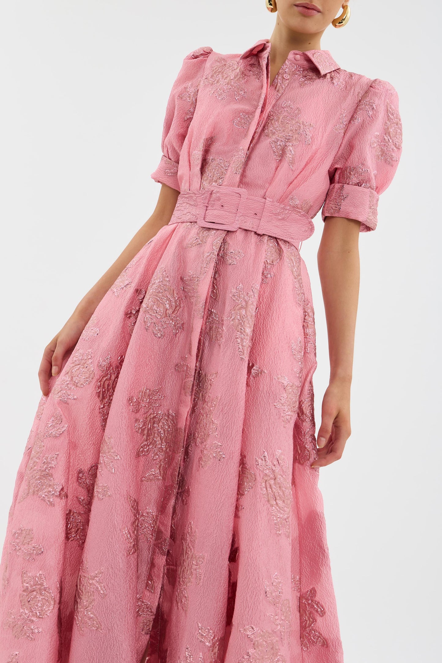 Dress with Short Puff Sleeves
