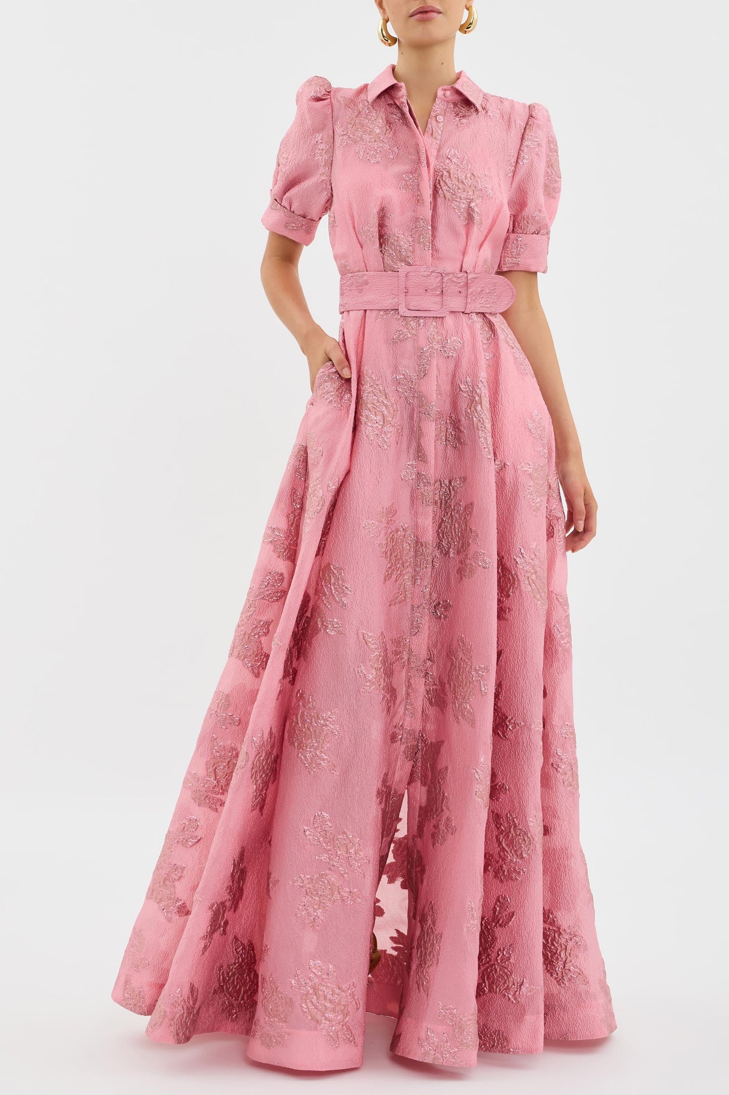 Dress with Short Puff Sleeves