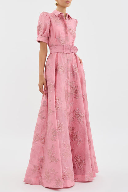 Dress with Short Puff Sleeves