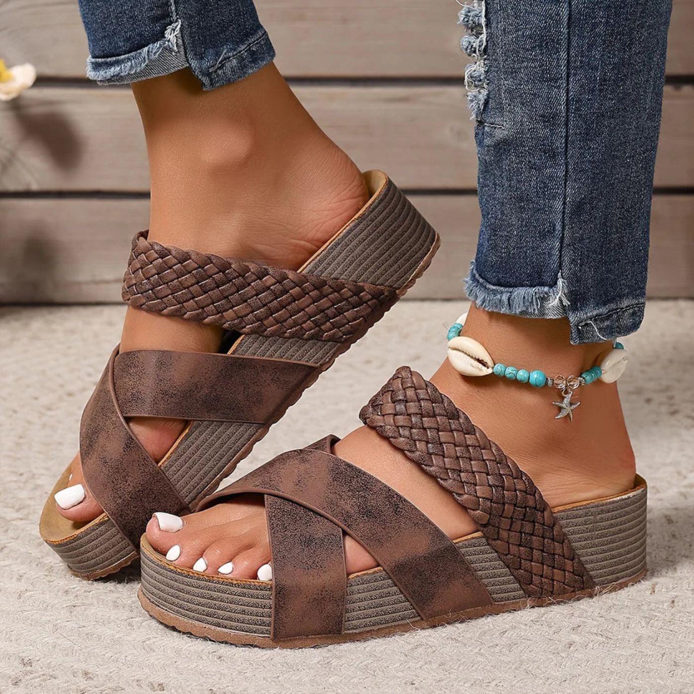 Orthopedic Leather Strap Sandals