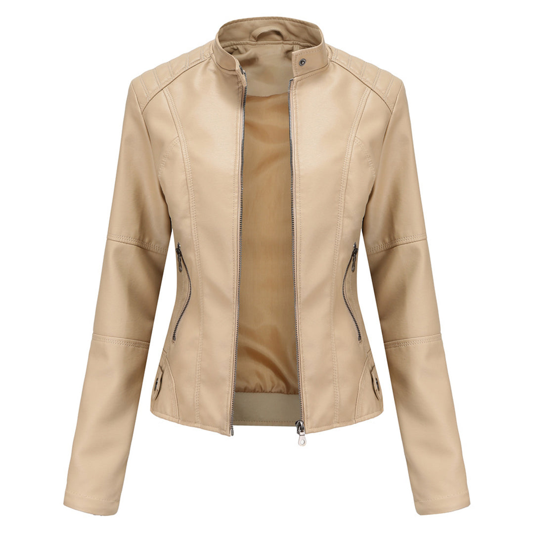 Chaqueta de motociclista elegante y entallada para mujer