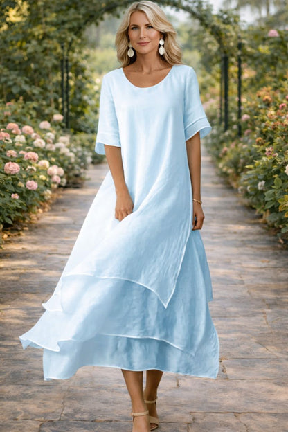Vestido largo de volantes Aria Fluid