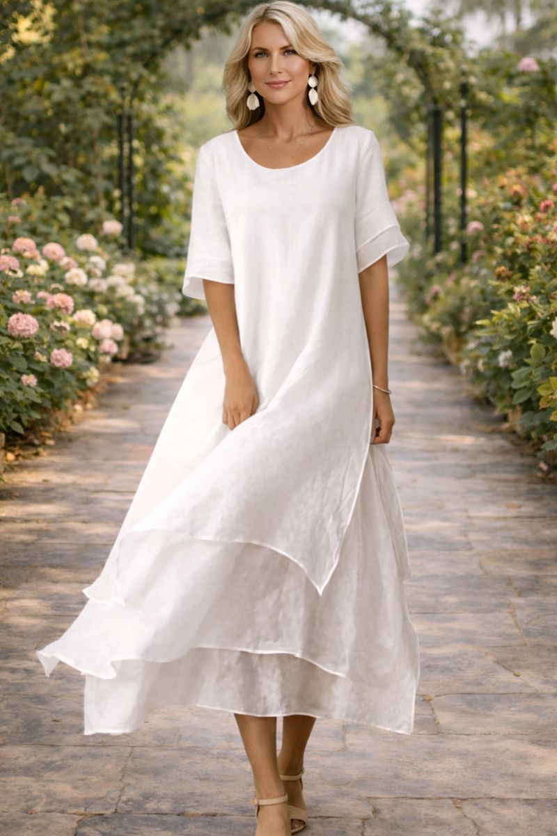 Vestido largo de volantes Aria Fluid