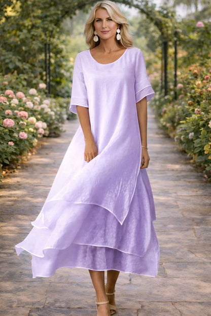 Vestido largo de volantes Aria Fluid