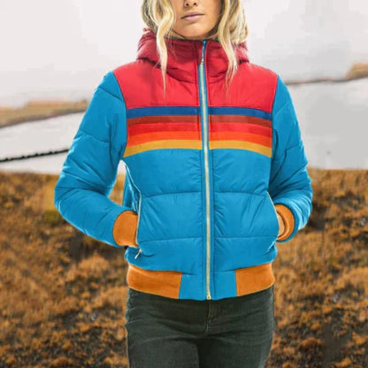 Women's Color-Block Puffer Winter Jacket