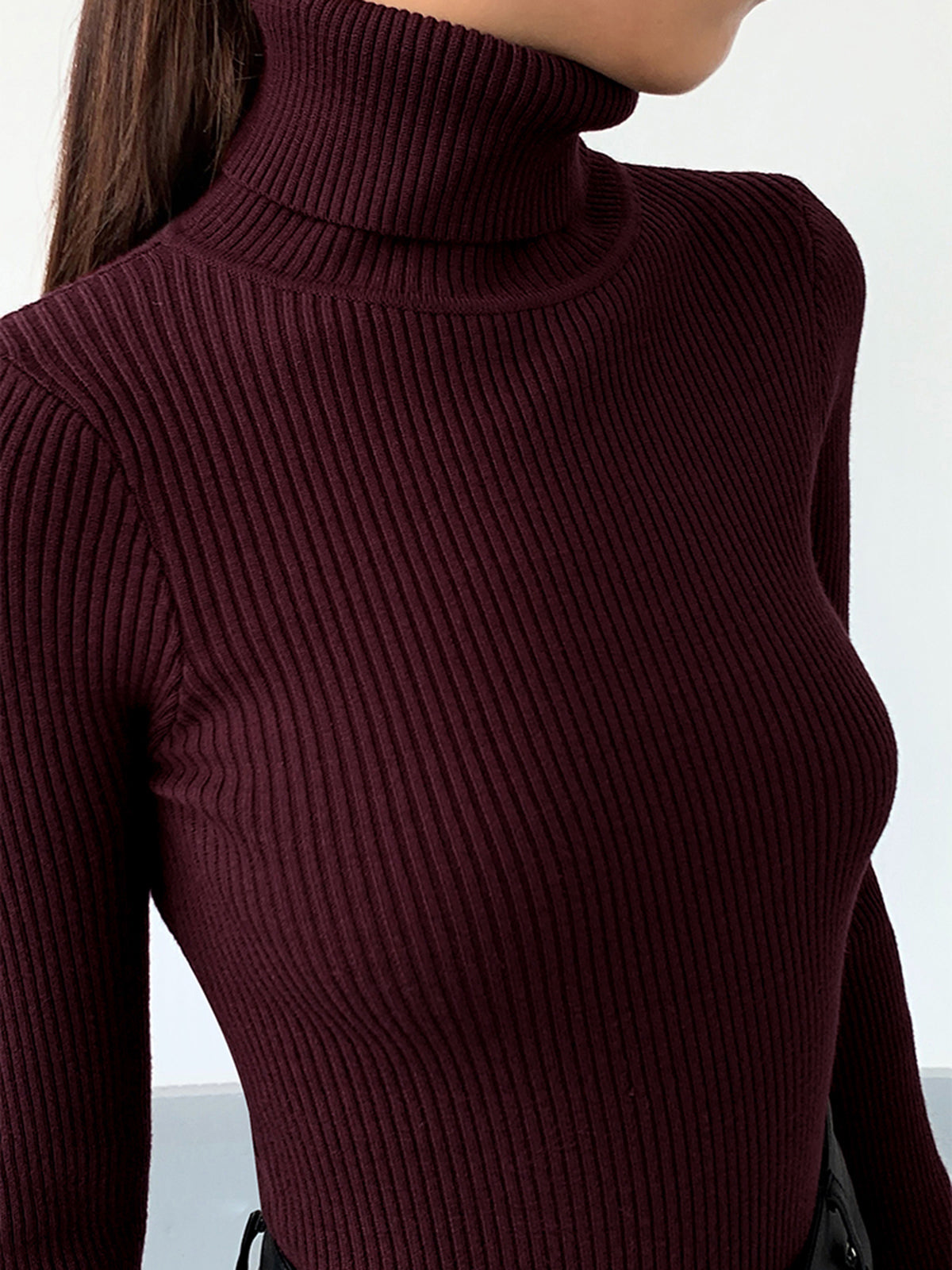 Women’s Spring Stylish Ribbed Turtleneck Sweater