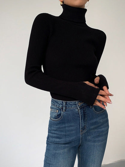 Women’s Spring Stylish Ribbed Turtleneck Sweater