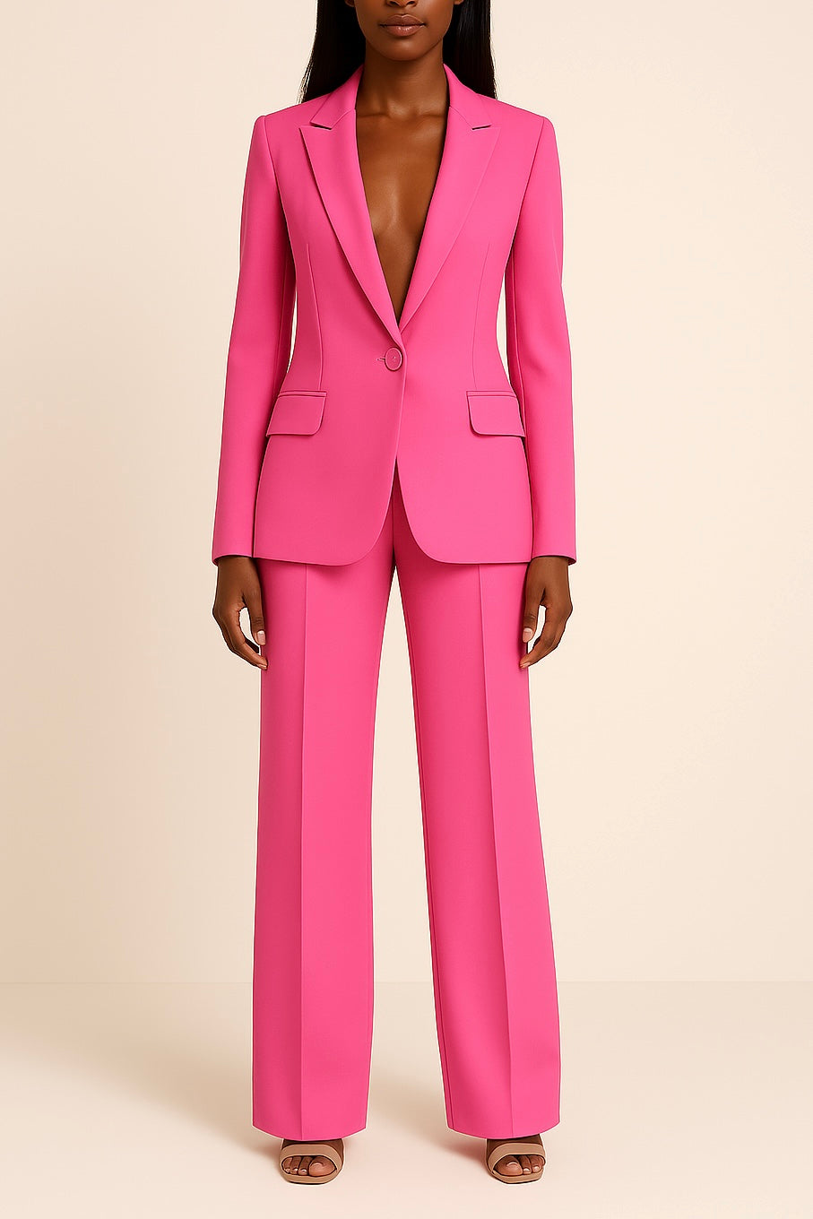 Chic Formal Suit Set with Tailored Long Blazer for Women