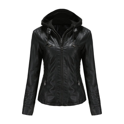 Chaqueta con capucha y cremallera de moda para mujer