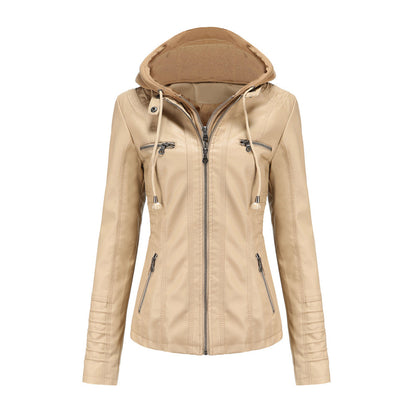 Chaqueta con capucha y cremallera de moda para mujer