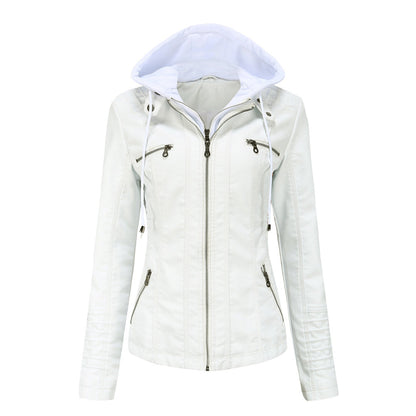 Chaqueta con capucha y cremallera de moda para mujer