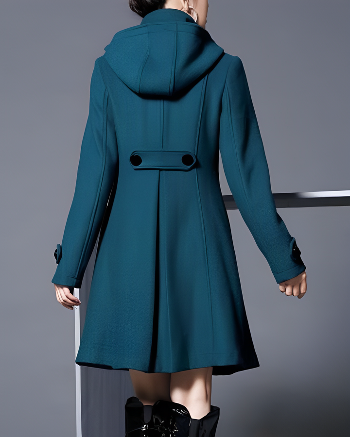 Women’s Elegant Hooded Button-Down Coat