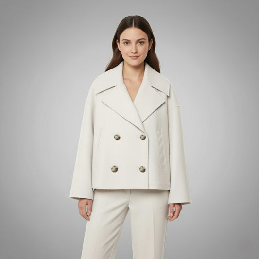 Classic Double Button Short Jacket for Women