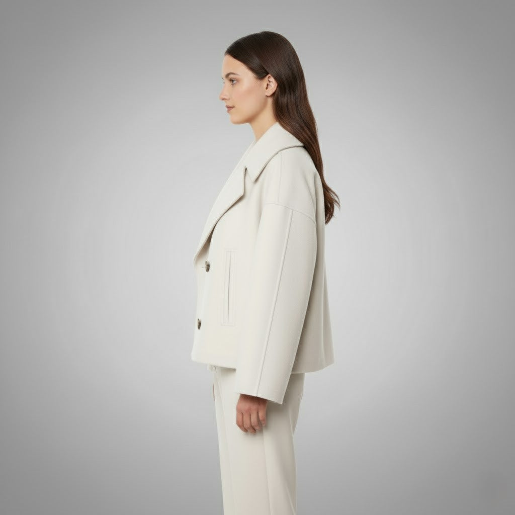Classic Double Button Short Jacket for Women