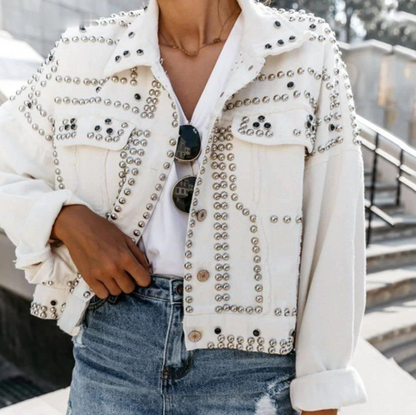 Women’s Studded Short Cropped Casual Jacket