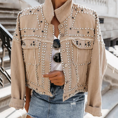 Women’s Studded Short Cropped Casual Jacket