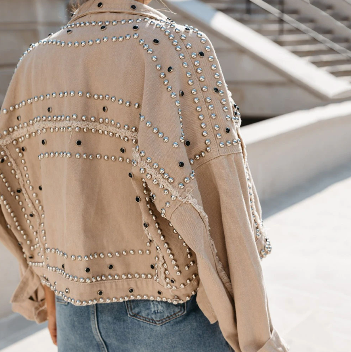 Women’s Studded Short Cropped Casual Jacket